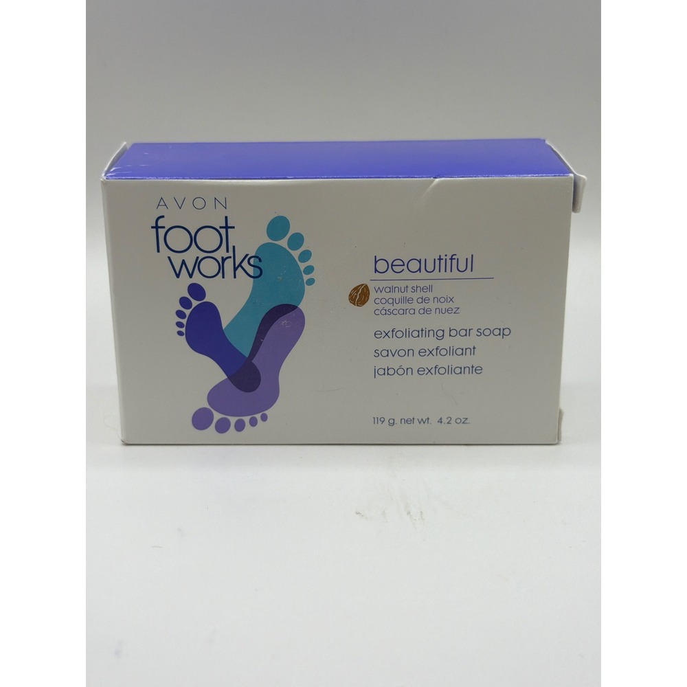 NOS Avon Foot Works Bar Soap 4.2oz Walnut Shell Exfoliating Beautiful Foot Care